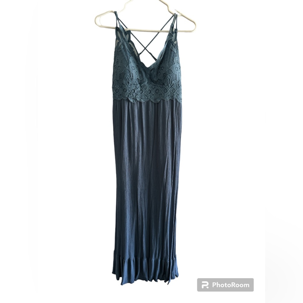 Light blue boho maxi dress